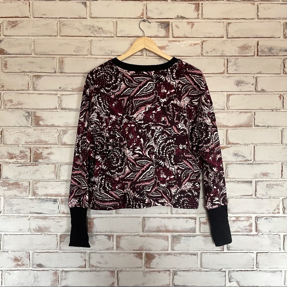 Joie cropped floral crew neck sweatshirt pink - Picture 2 of 6
